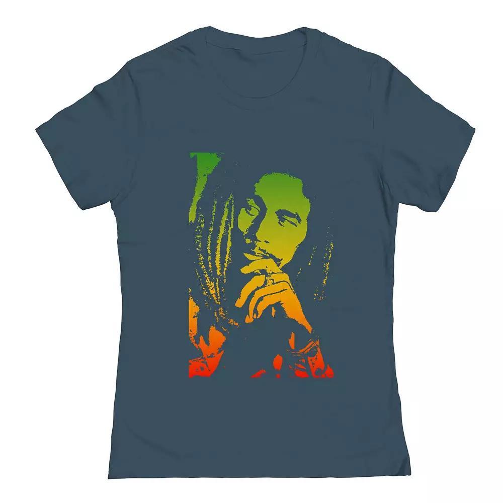 Junior's Bob Marley Rastafari Gradient Graphic Tee, Women's, Size: XL, Blue Product Image
