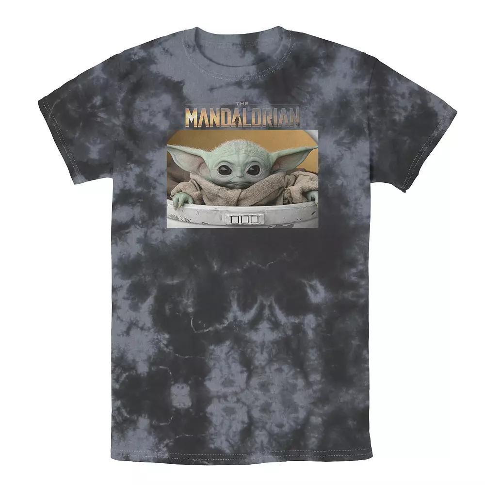 Mens Star Wars The Mandalorian The Child Big Eyes Portrait Logo Tee, Boys Product Image