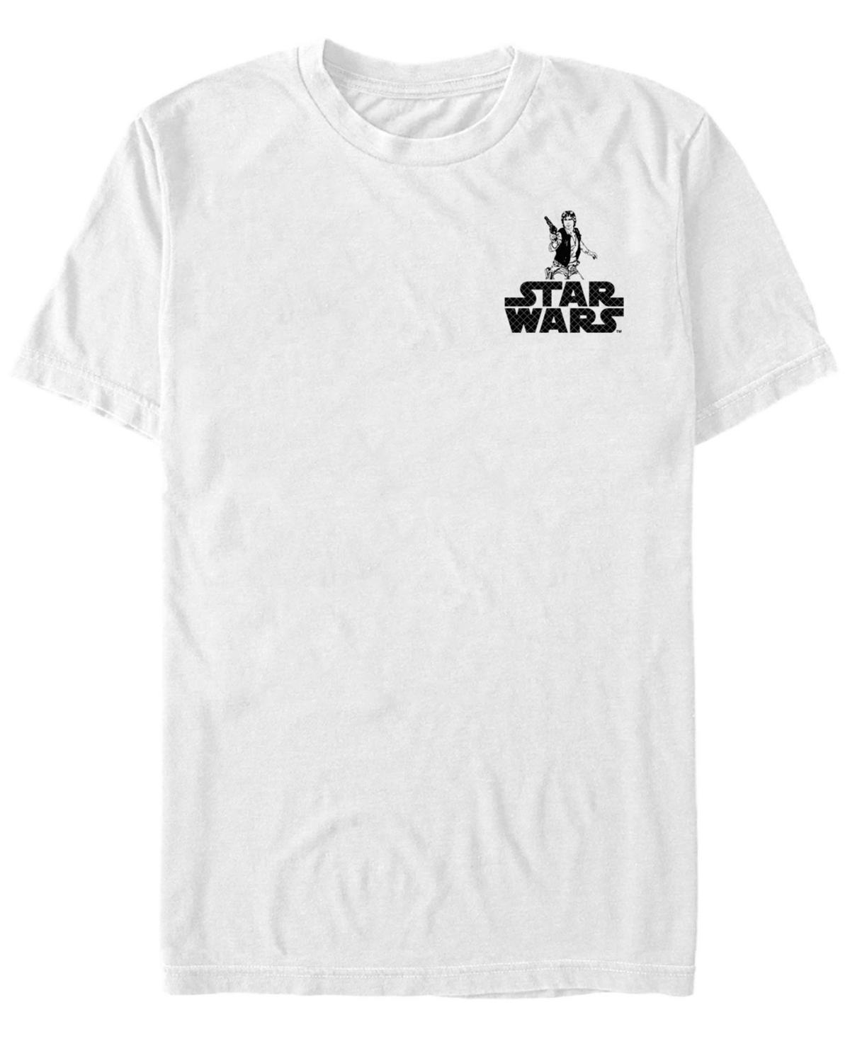 Men's Star Wars Han Solo Action Pose Logo Graphic Tee, Size: Small, White Product Image