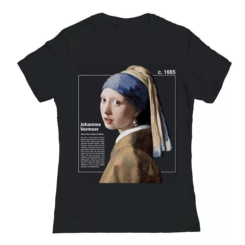 Junior's Girl With The Pearl Earring Womens Graphic Tee, Girl's, Size: XXL, Black Product Image