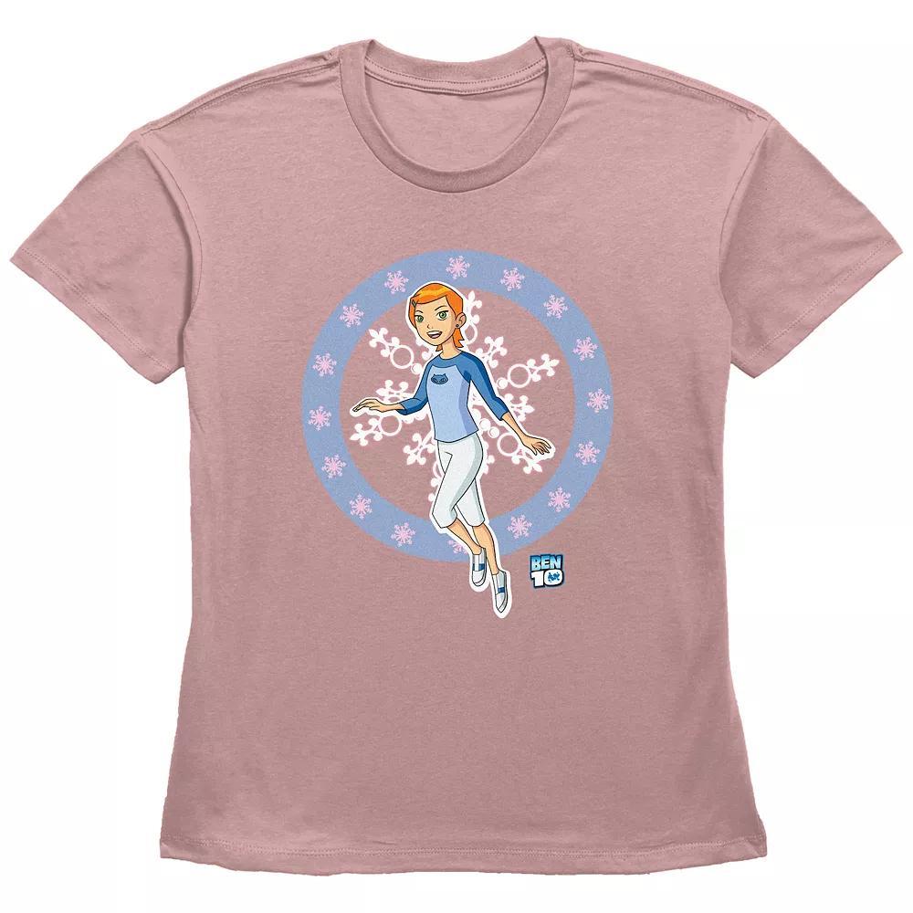 Women's Ben 10 Gwen Snowflakes Graphic Tee,  Product Image