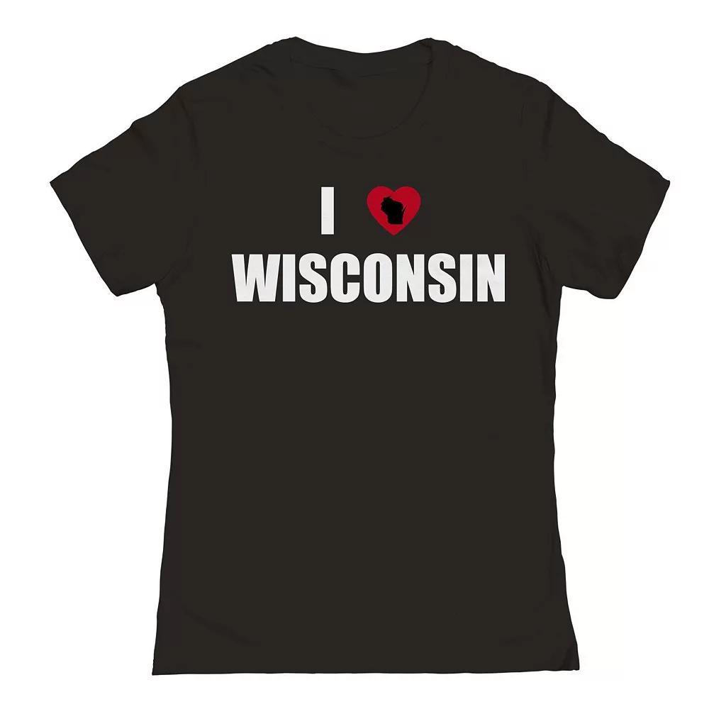 Junior's I Heart Wisconsin Graphic Tee, Women's,  Product Image