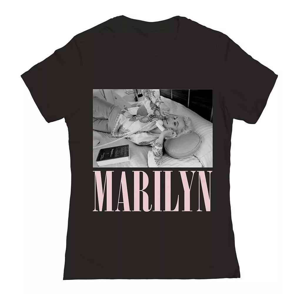 Junior's Grayson Threads The Label Marilyn Monroe On The Phone Graphic Tee, Women's, Size: Medium, Black Product Image