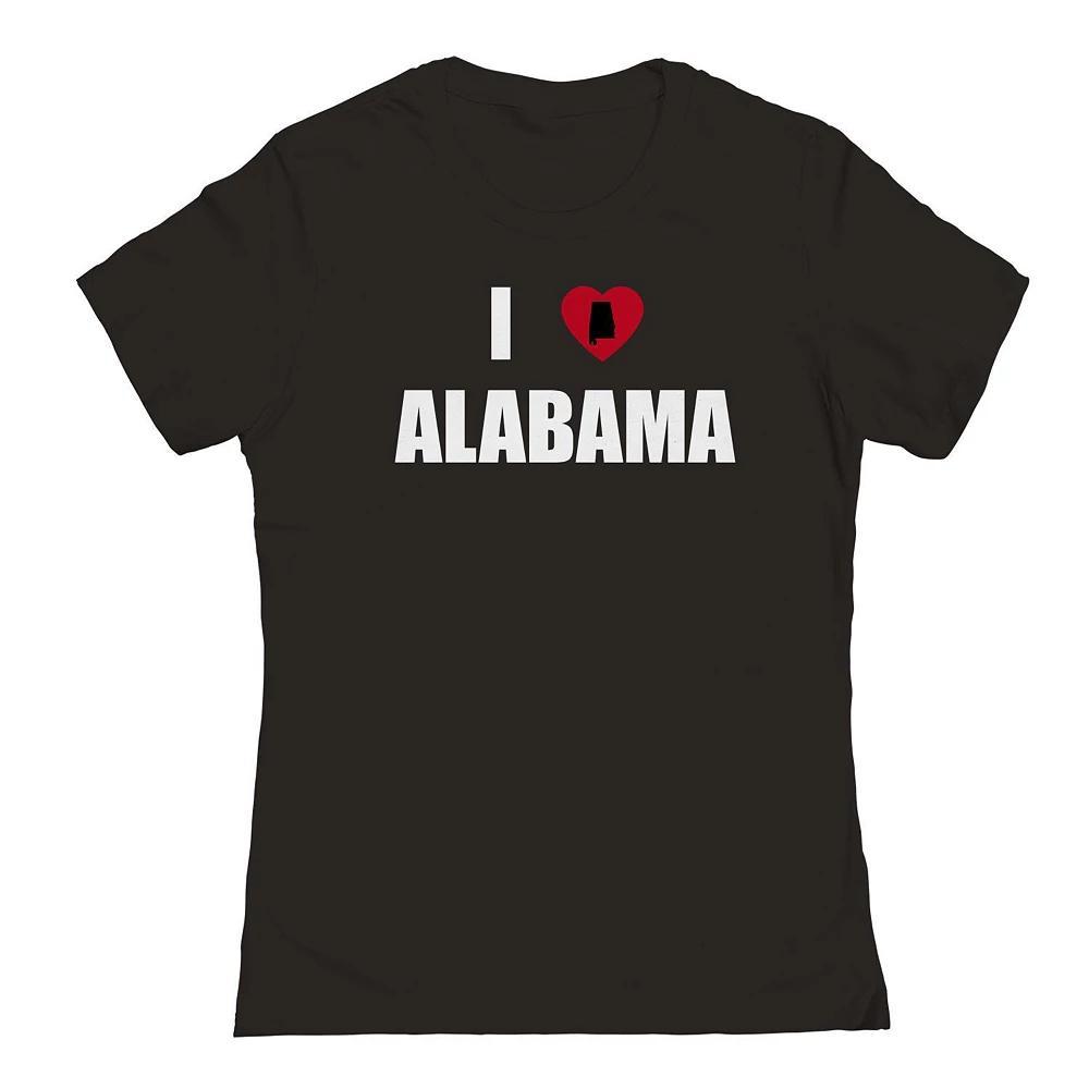 Junior's I Heart Alabama Graphic Tee, Women's, Size: Medium, Black Product Image