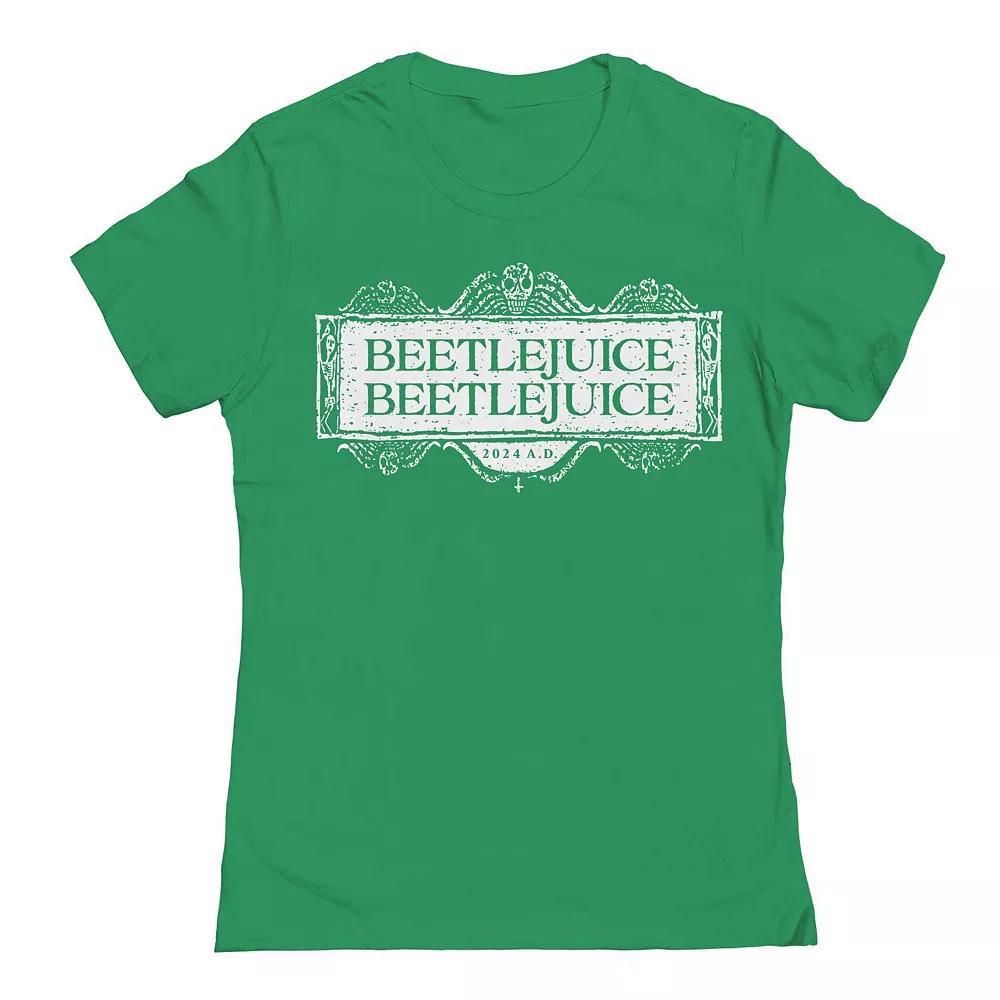Junior's Beetlejuice Beetlejuice Logo Beetlejuice Graphic Tee, Women's, Size: Large, Kelly Product Image