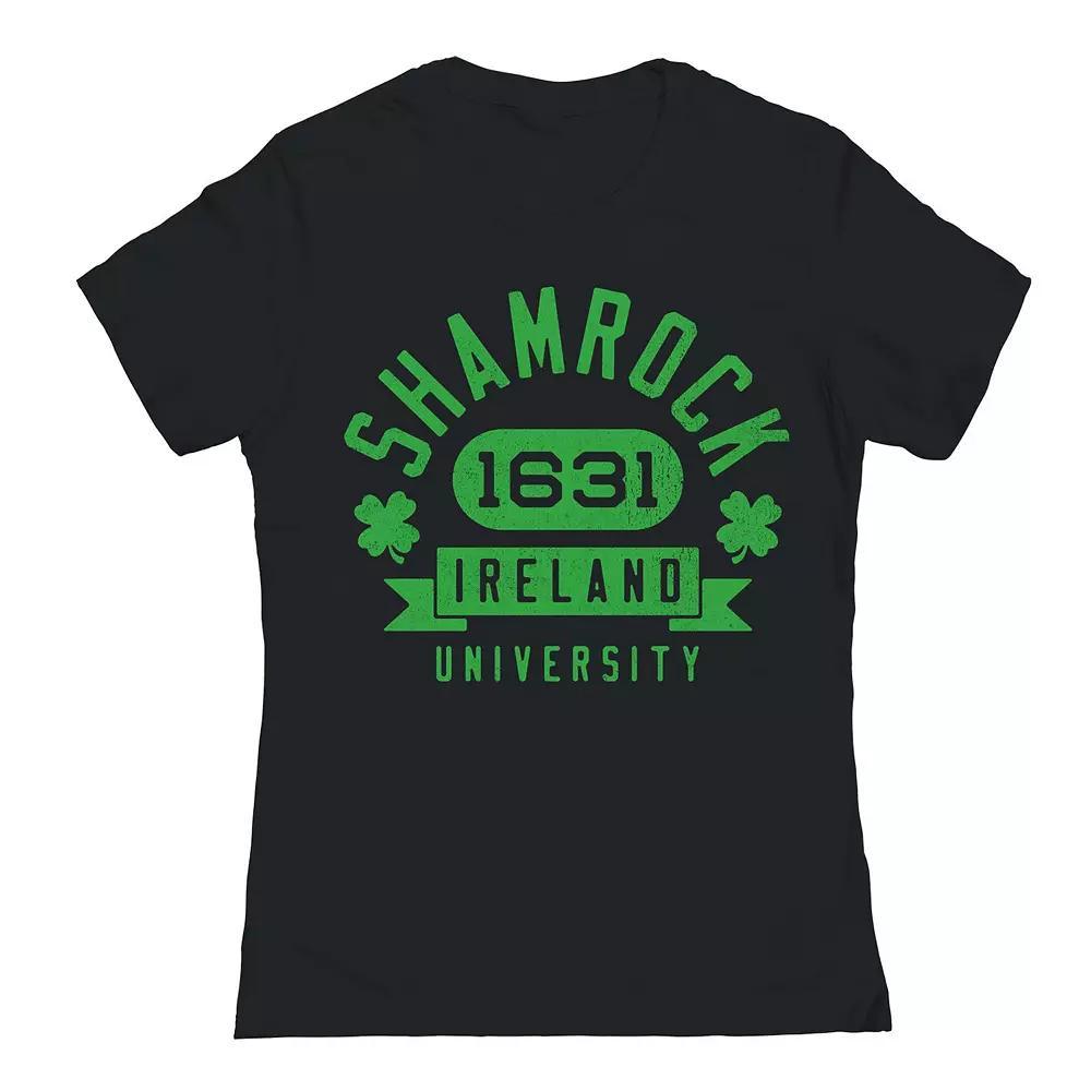 Junior's Shamrock University St. Patrick's Day Graphic T-Shirt, Girl's,  Product Image