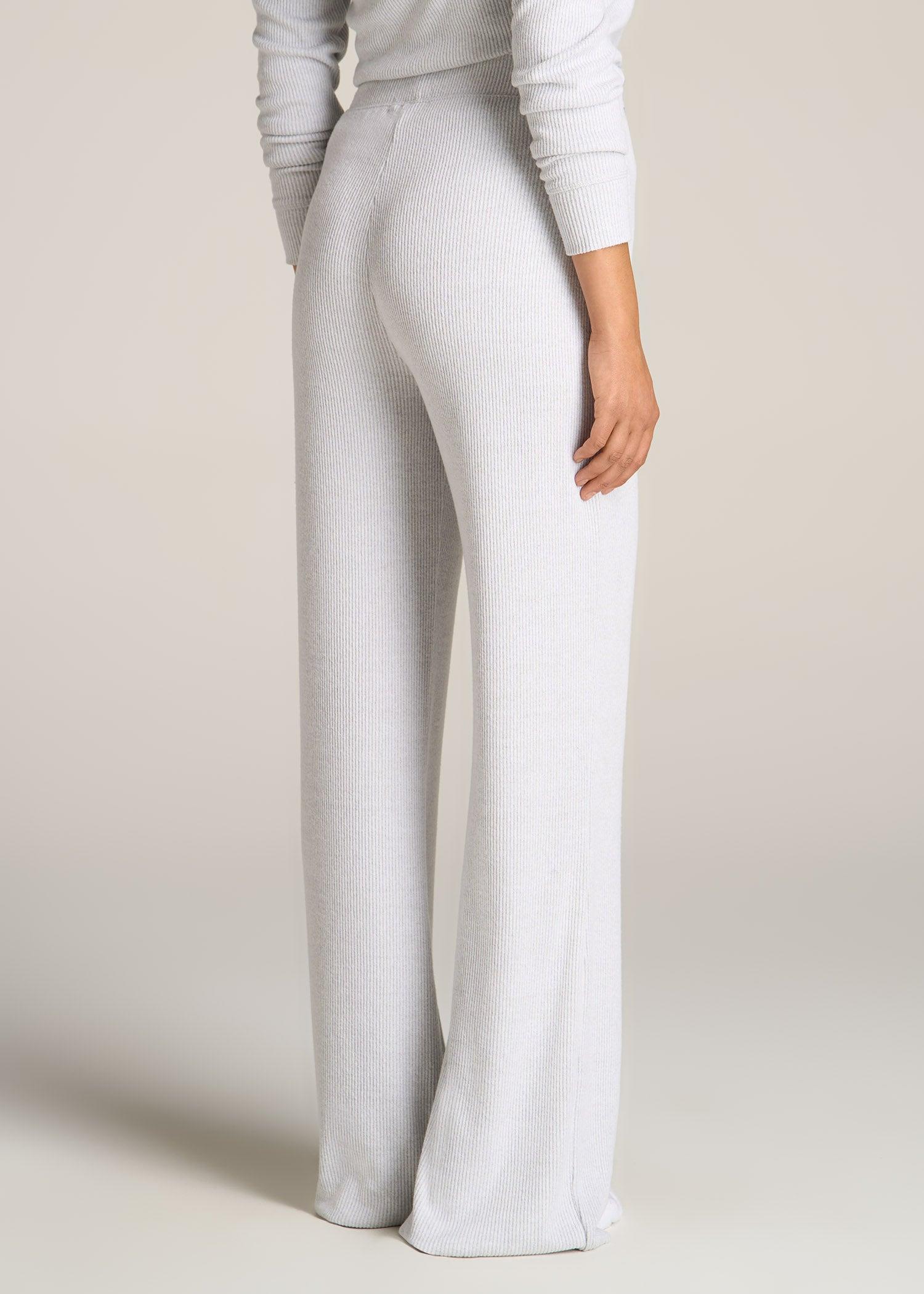 Women's Ribbed Flare Lounge Pants for Tall Women in Fog Grey Mix Female Product Image