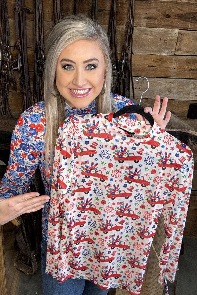 Sterling Kreek Freedom & Fireworks Mesh Top* Product Image