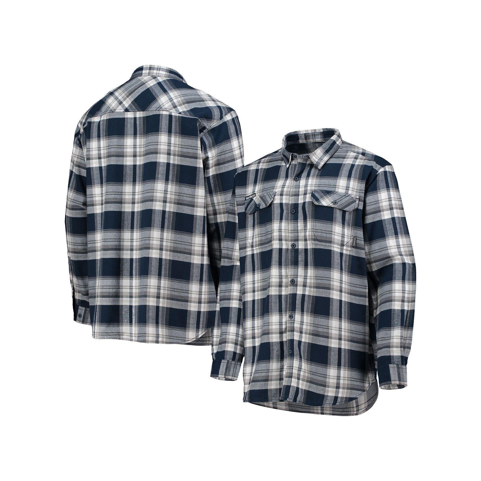Men's Columbia Navy/White Dallas Cowboys Flare Gun Omni-Wick Button-Up Long Sleeve Shirt, Size: Small, Blue Product Image