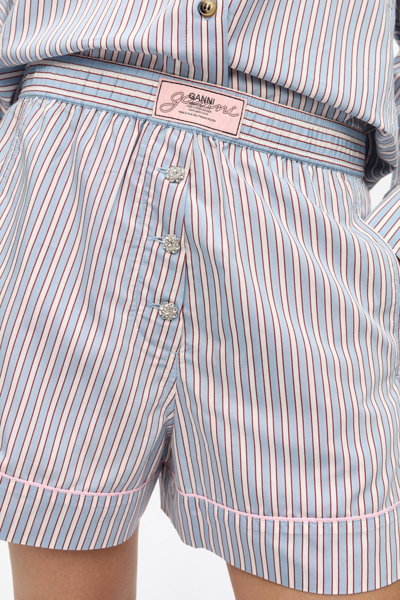 Candy-Striped Elasticated Shorts Product Image