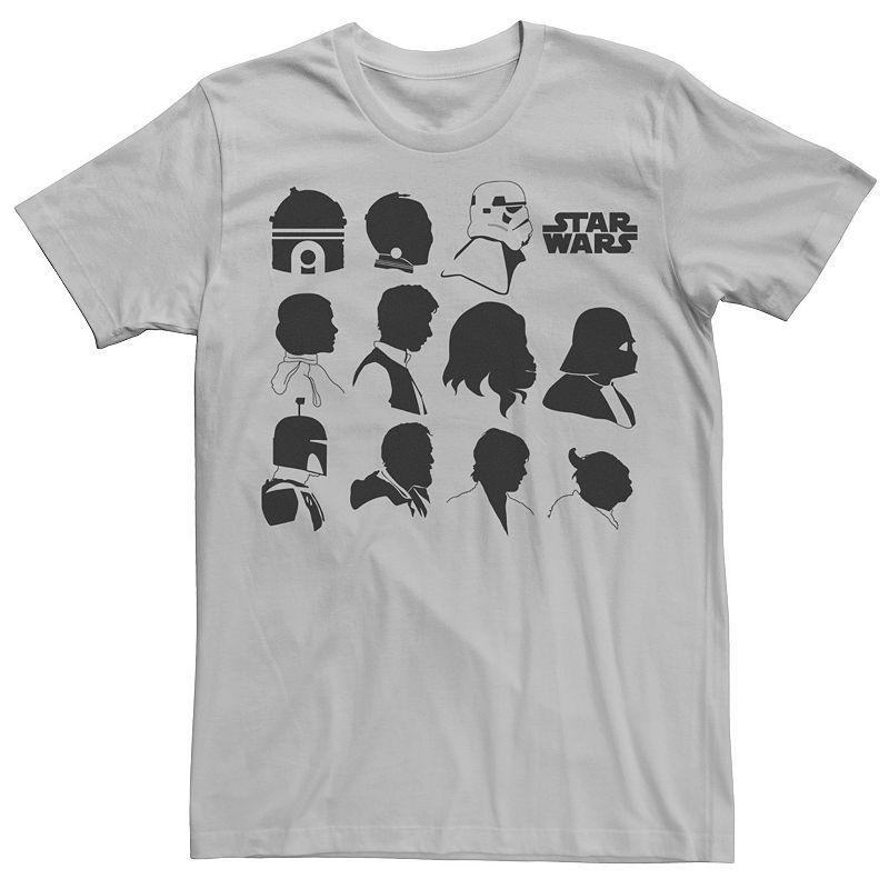 Men's Star Wars Main Character Side View Silhouette Tee, Size: Medium, Silver Product Image