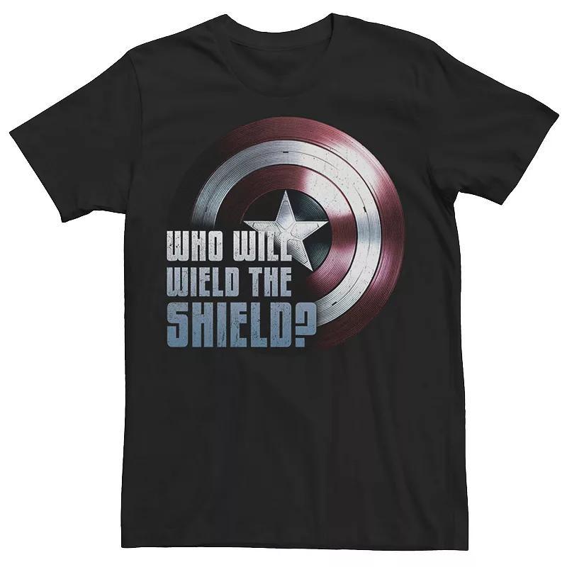 Big & Tall Marvel The Falcon And The Winter Soldier "Who Will Wield The Shield?" Tee, Men's, Size: 4XLT, Black Product Image