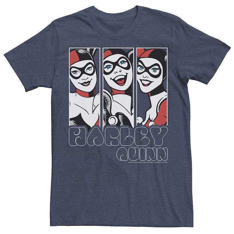 Men's Batman Harley Quinn Vintage Portrait Panel Tee, Size: 3XL, Red Hthr Product Image