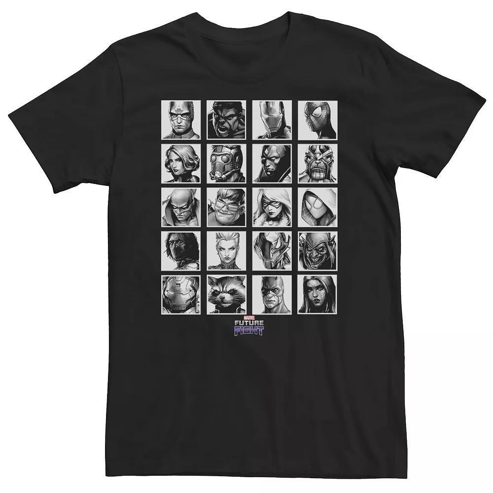 Big & Tall Marvel Future Fight Black White Portraits Tee, Men's, Size: 3XL Product Image