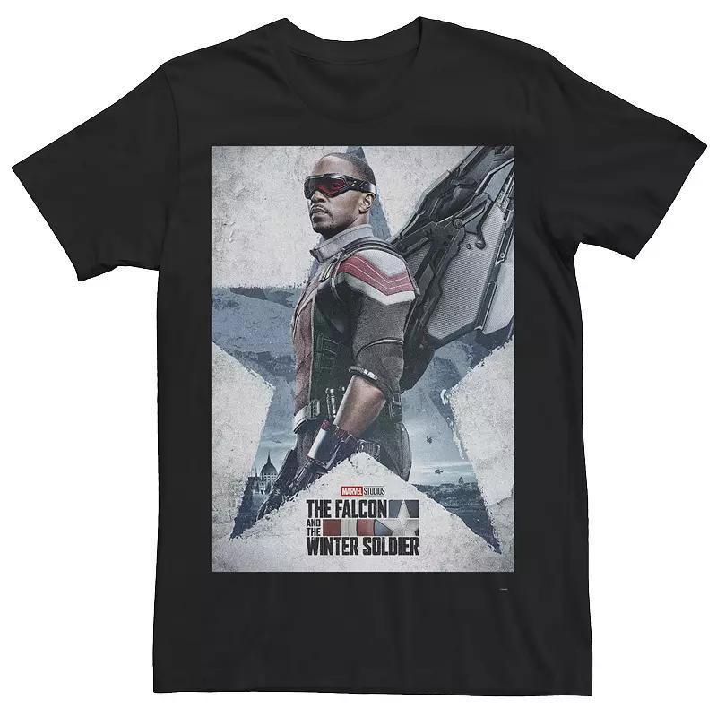 Men's Marvel Falcon & The Winter Soldier Falcon Character Poster Tee, Size: XXL, Black Product Image