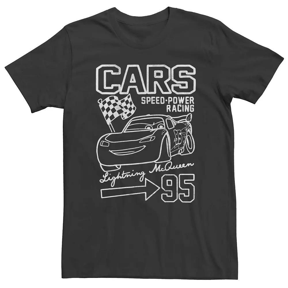 Men's Disney Pixar Cars Lightning McQueen Outline Poster Graphic Tee,  Product Image
