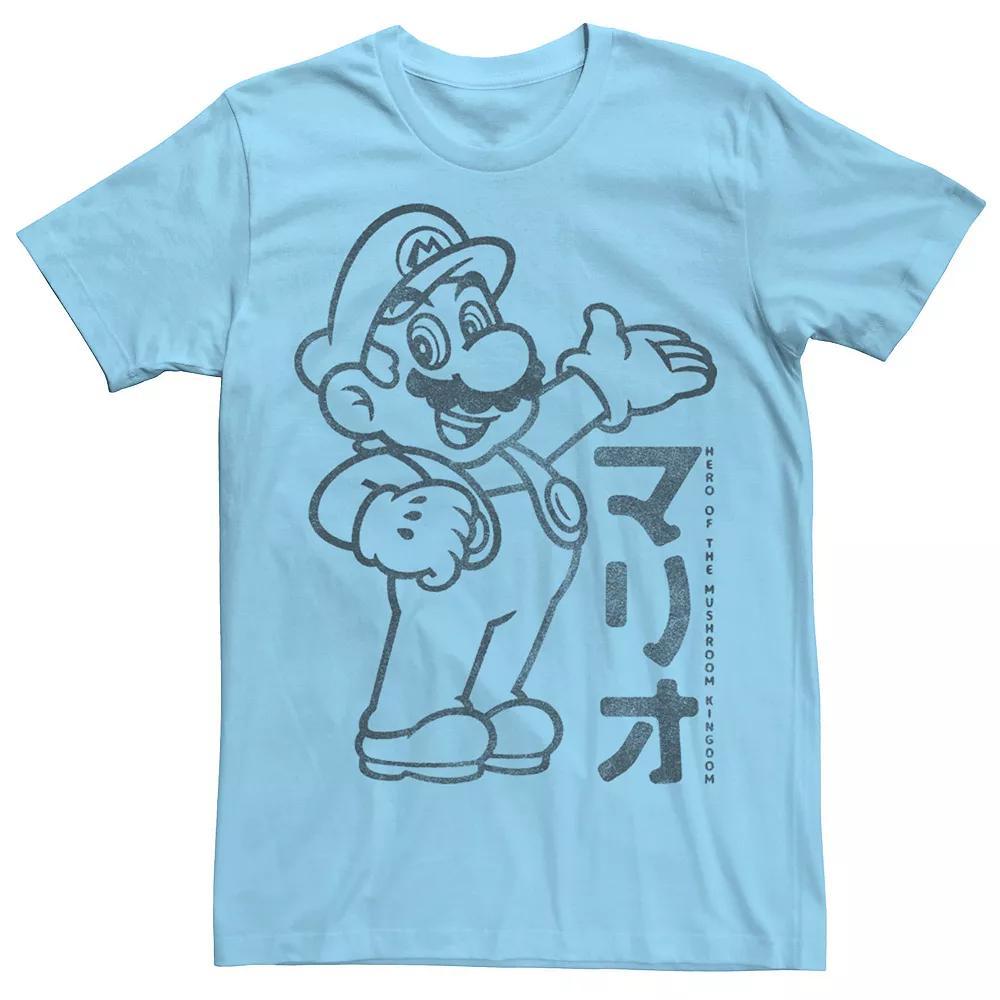 Men's Nintendo Super Mario Outline Kanji Portrait Tee,  Product Image