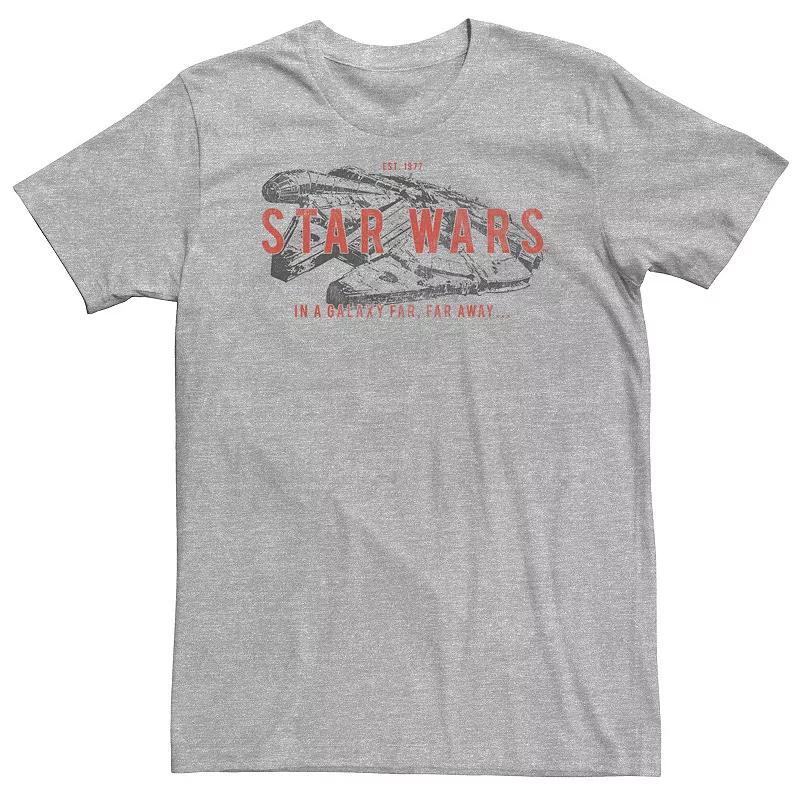 Big & Tall Star Wars Established 1977 Millennium Falcon Tee, Mens Athletic Grey Product Image