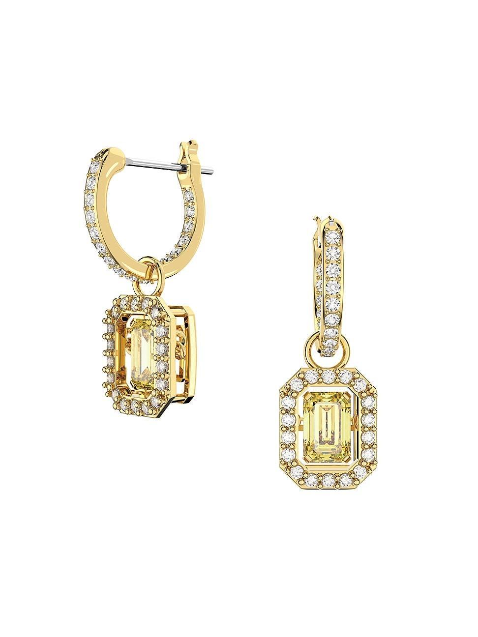 Swarovski Millenia Octagon Cut Crystal Hoop Drop Earrings Product Image