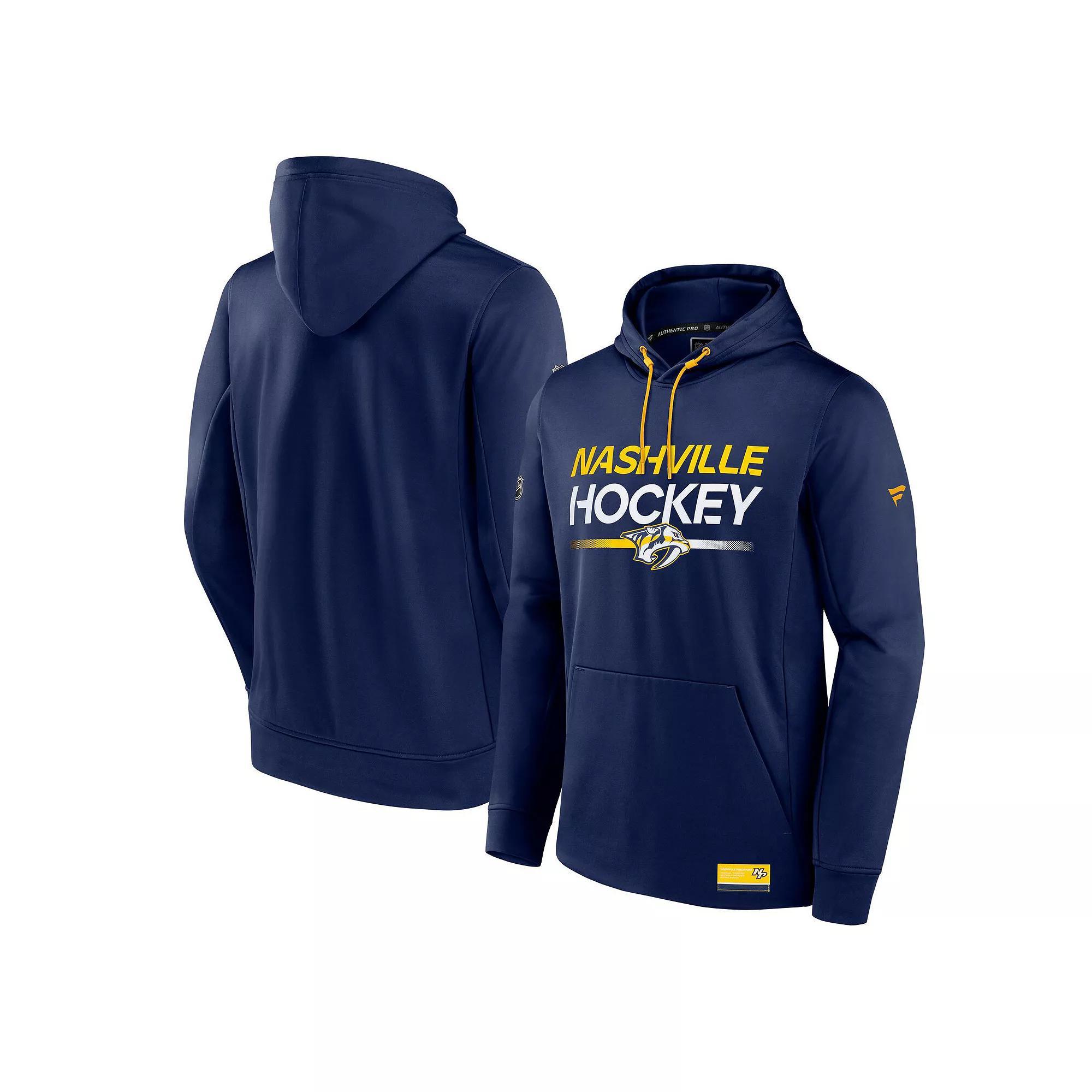 Men's Fanatics Navy Nashville Predators Authentic Pro Pullover Hoodie, Size: Large, Pdt Blue Product Image