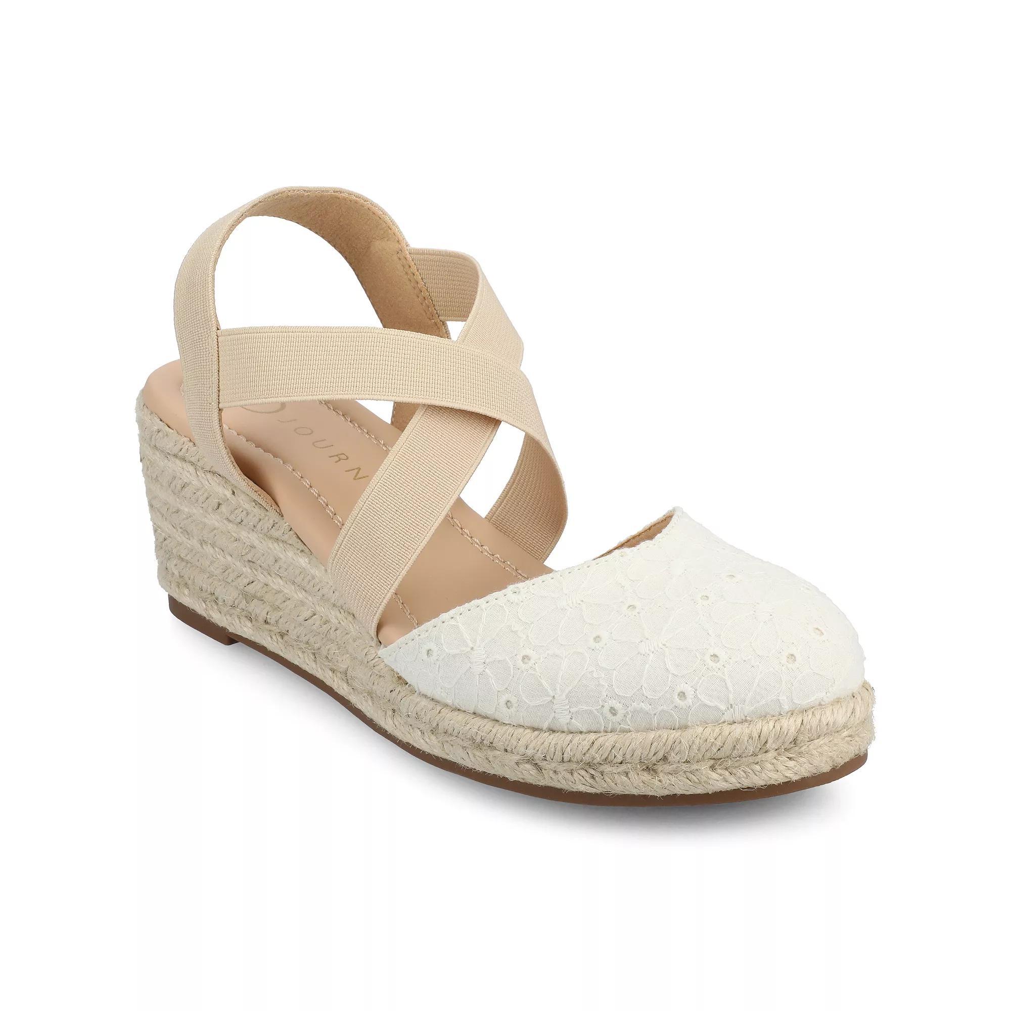 Journee Ashlee Women's Platform Espadrille Wedge Sandals,  Product Image