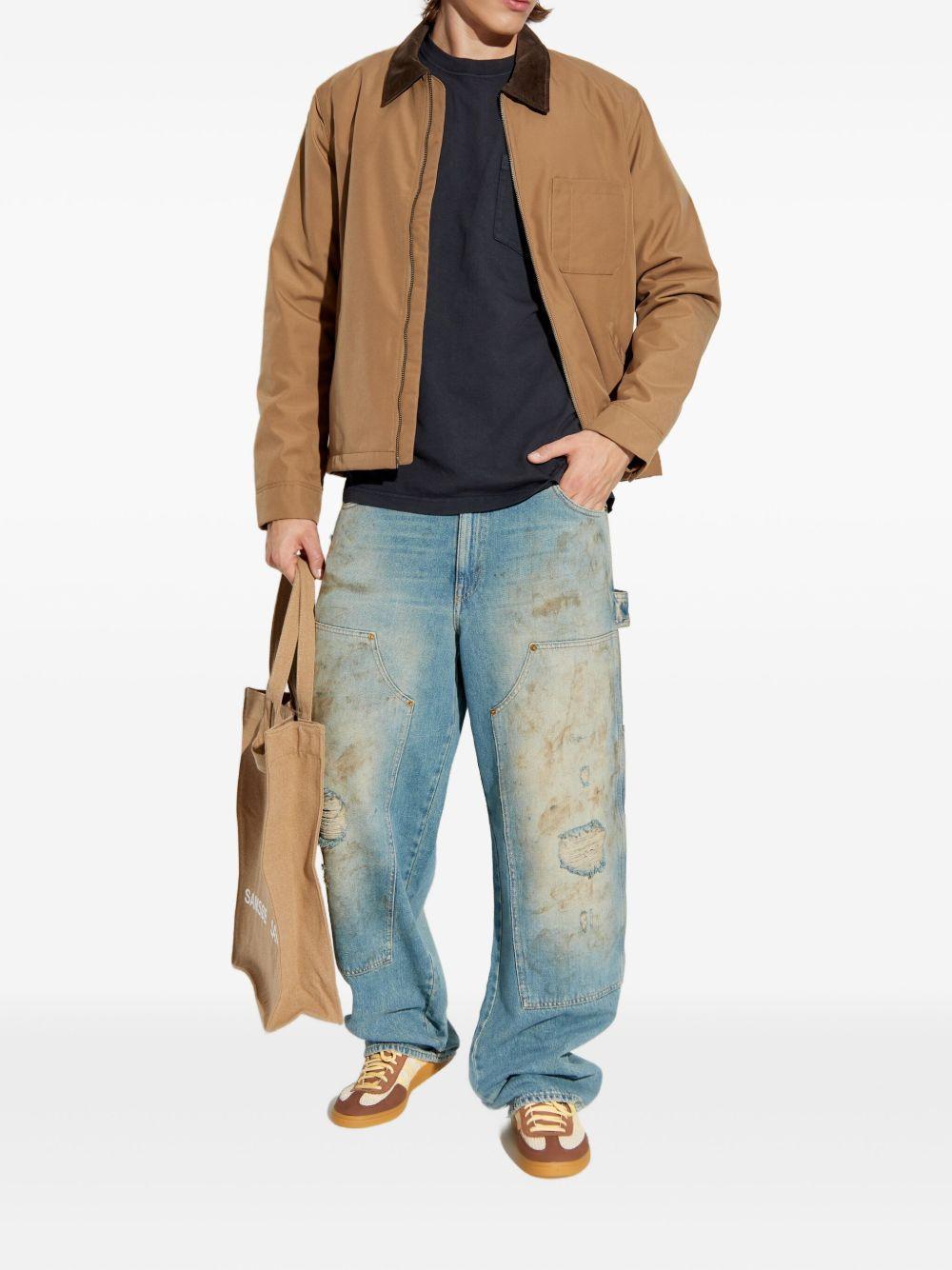 corduroy-collar zip-front jacket Product Image