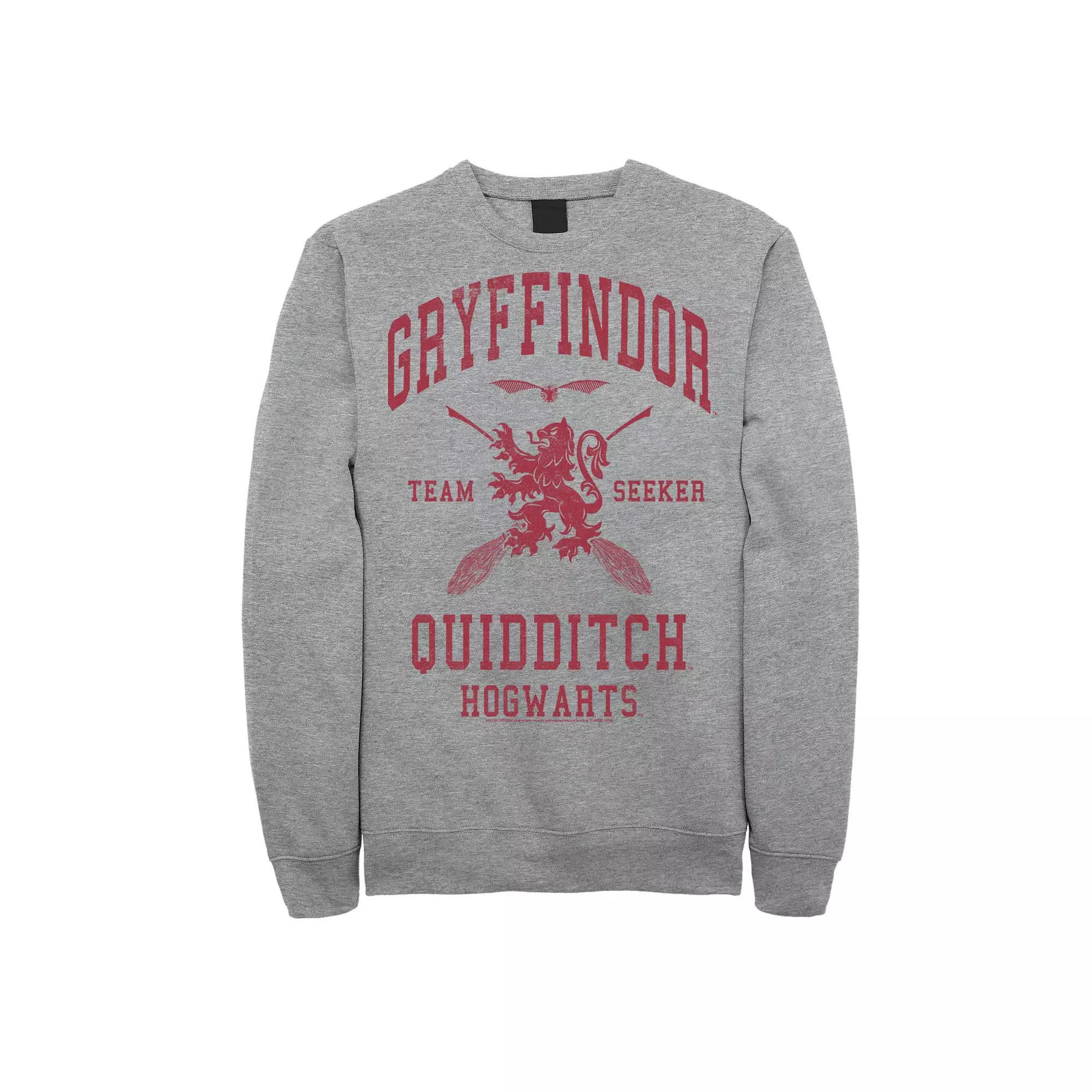 Men's Harry Potter Deathly Hallows 2 Gryffindor Quidditch Fleece Pullover,  Product Image