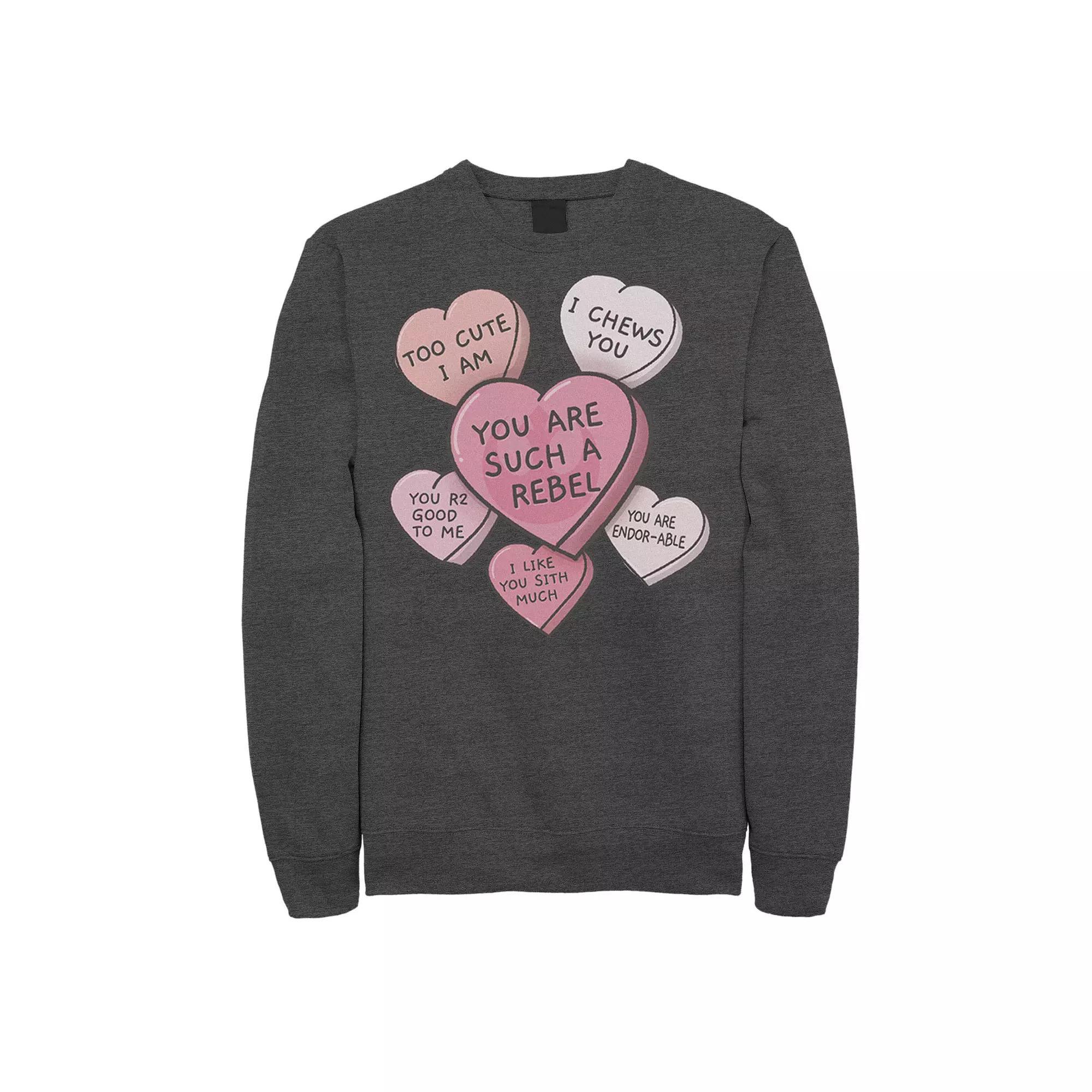 Men's Star Wars Valentines Candy Heart Quotes Sweatshirt,  Product Image