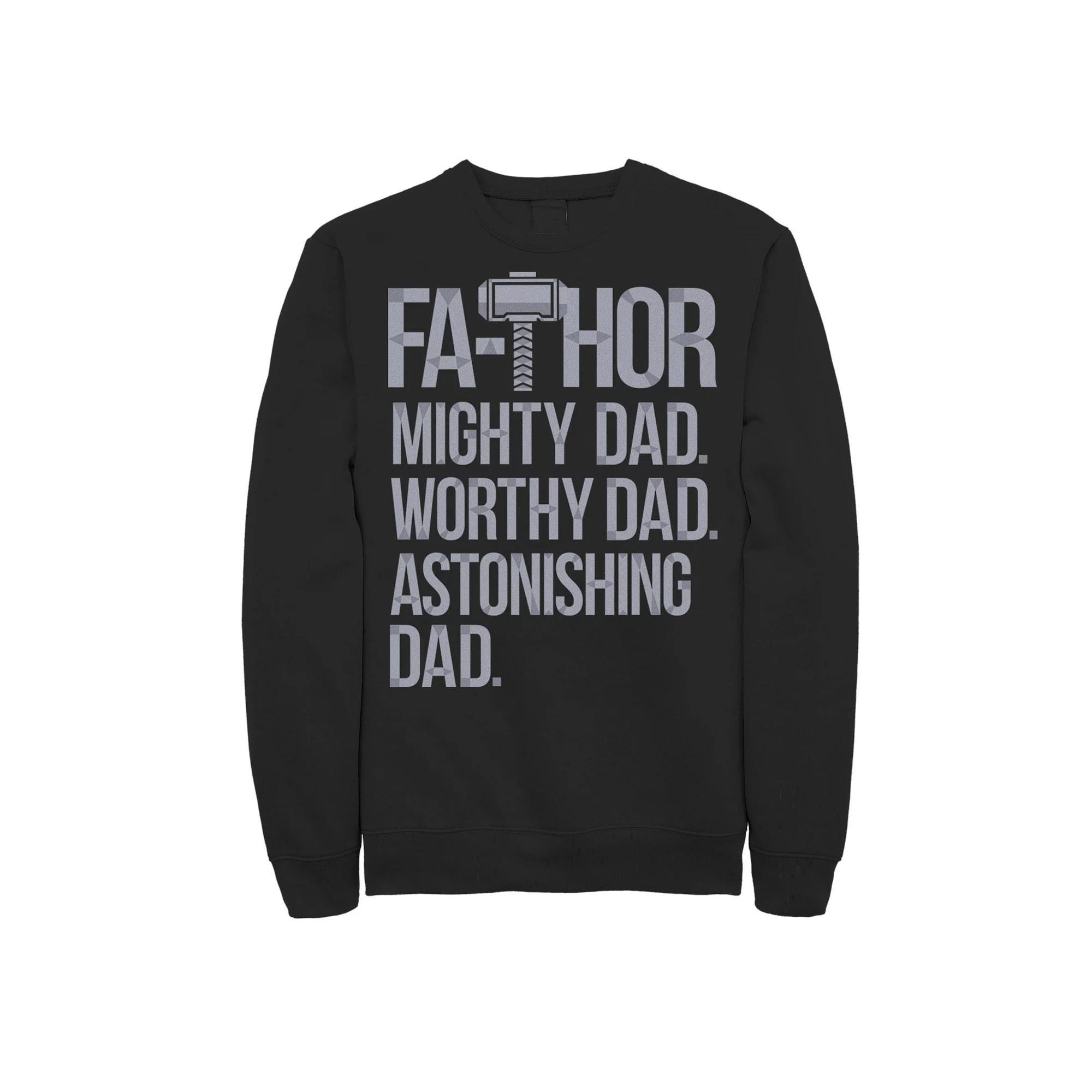 Mens Marvel Fa-Thor Mighty Worthy Astonishing Dad Fathers Day Sweatshirt Product Image