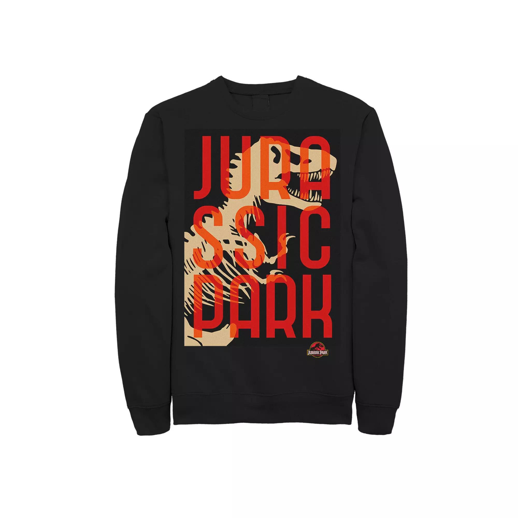 Men's Jurassic Park Split Typography T-Rex Bones Sweatshirt, Size: 3XL, Black Product Image