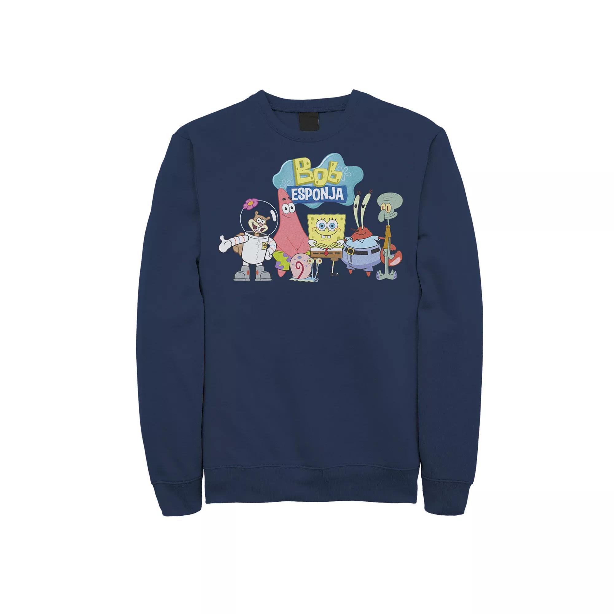 Men's Nickelodeon SpongeBob SquarePants Bob Esponja Happy Group Shot Fleece,  Product Image