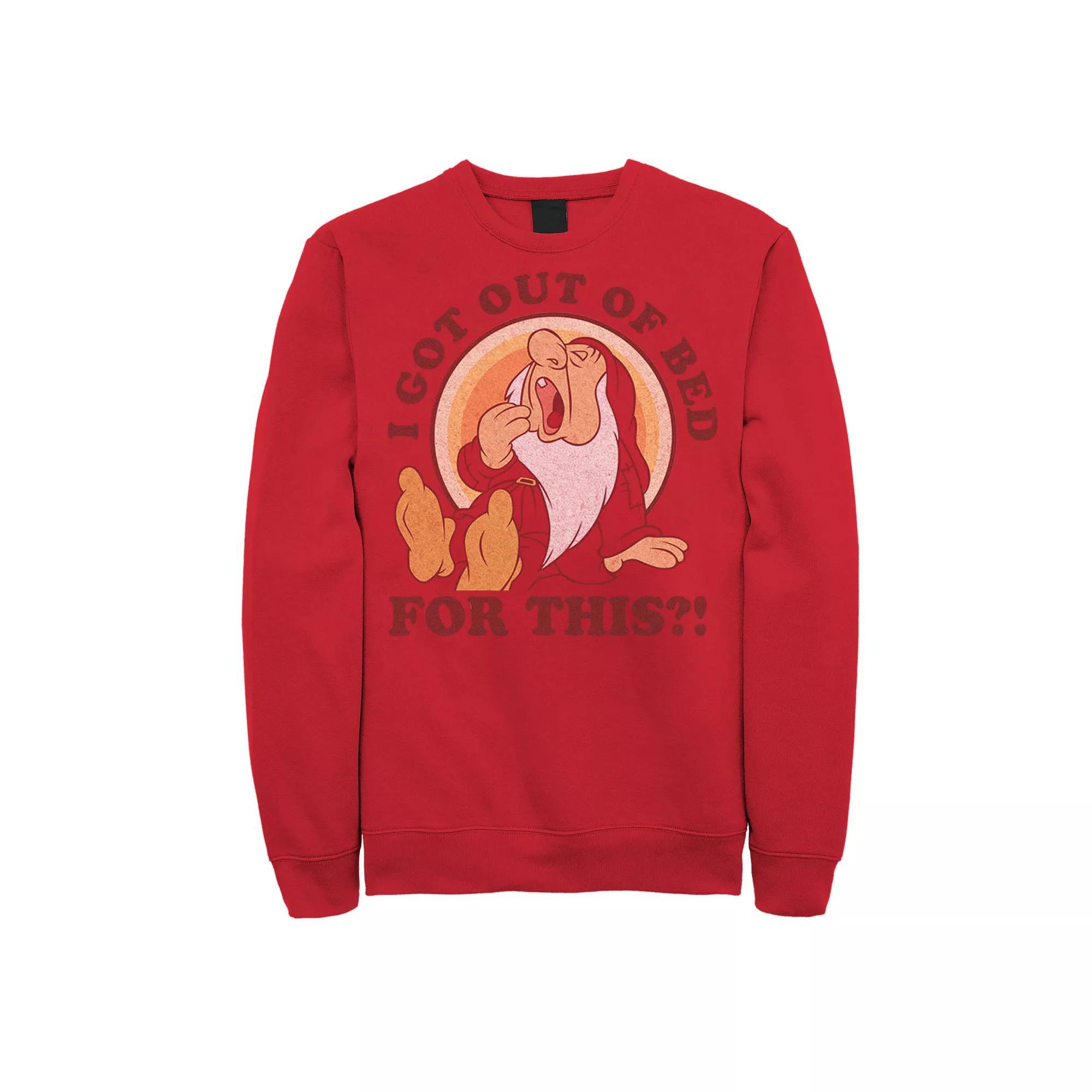 Disney's Snow White Dwarf Men's Sleepy For This Sweatshirt, Size: XXL, Red Product Image