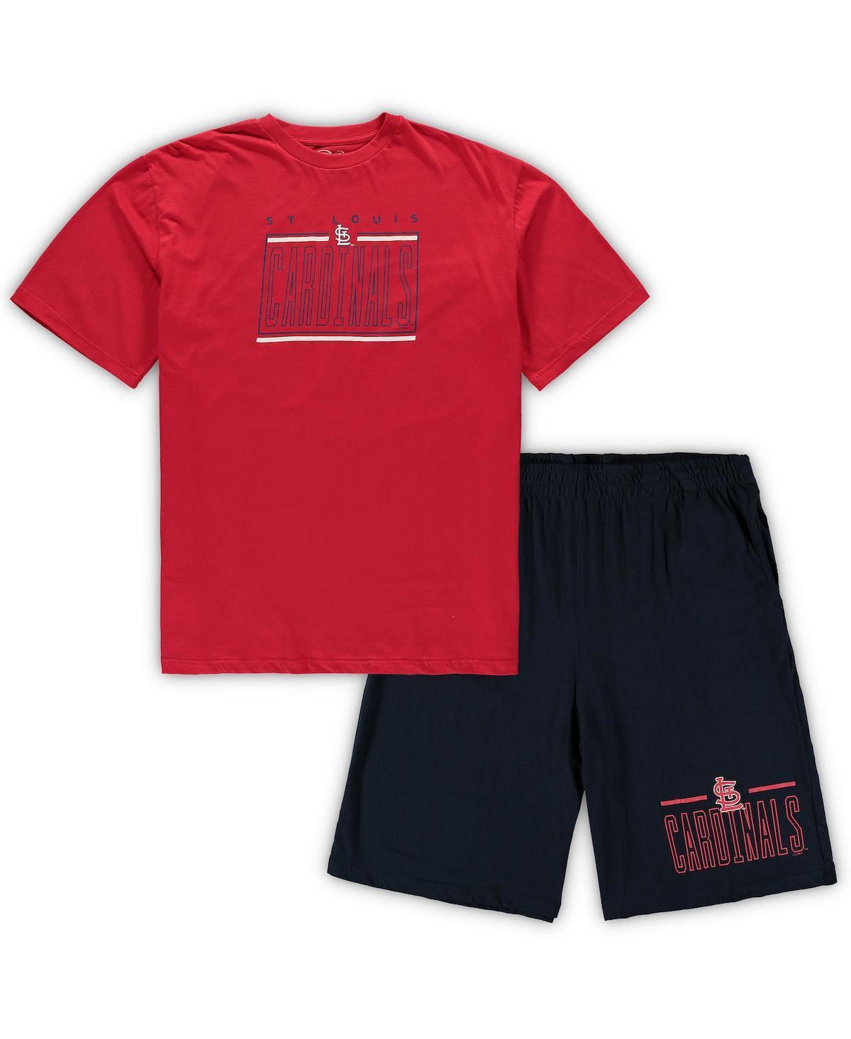 Mens Concepts Sport /Navy St. Louis Cardinals Big & Tall T-Shirt & Shorts Sleep Set Product Image