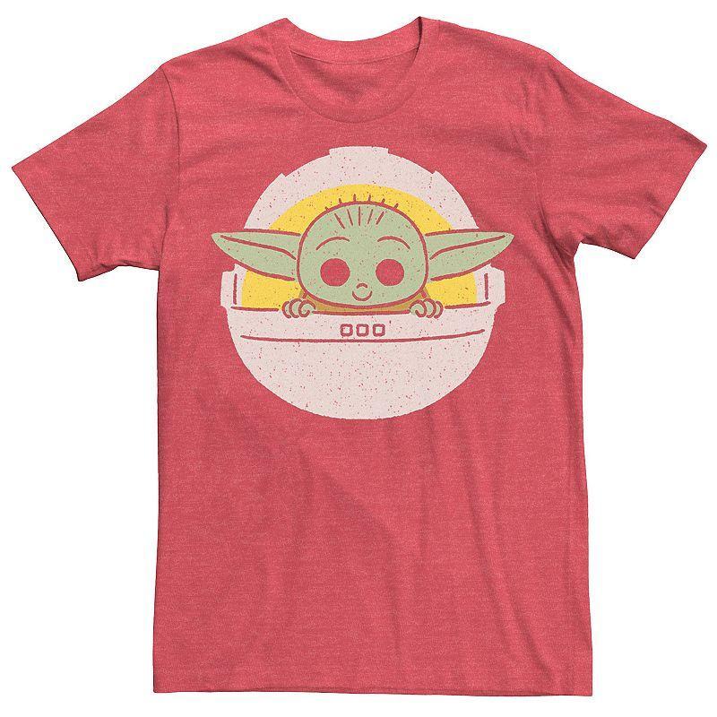 Mens Star Wars The Mandalorian The Child In Pod Tee Red Grey Product Image