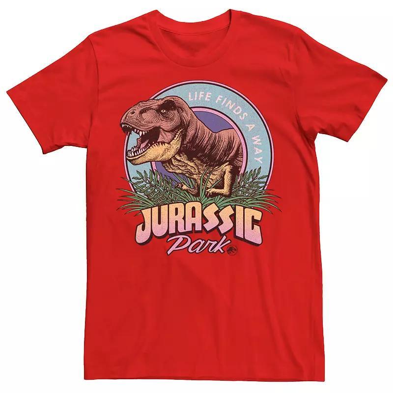 Men's Jurassic Park Life Finds A Way Vibrant Graphic Tee, Size: Small, Red Product Image