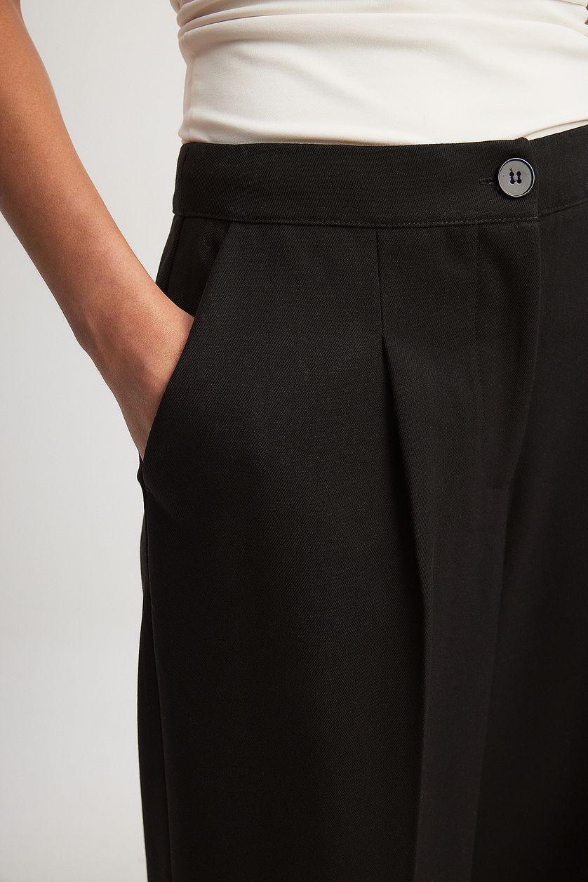 Cropped Straight Suit Pants Product Image