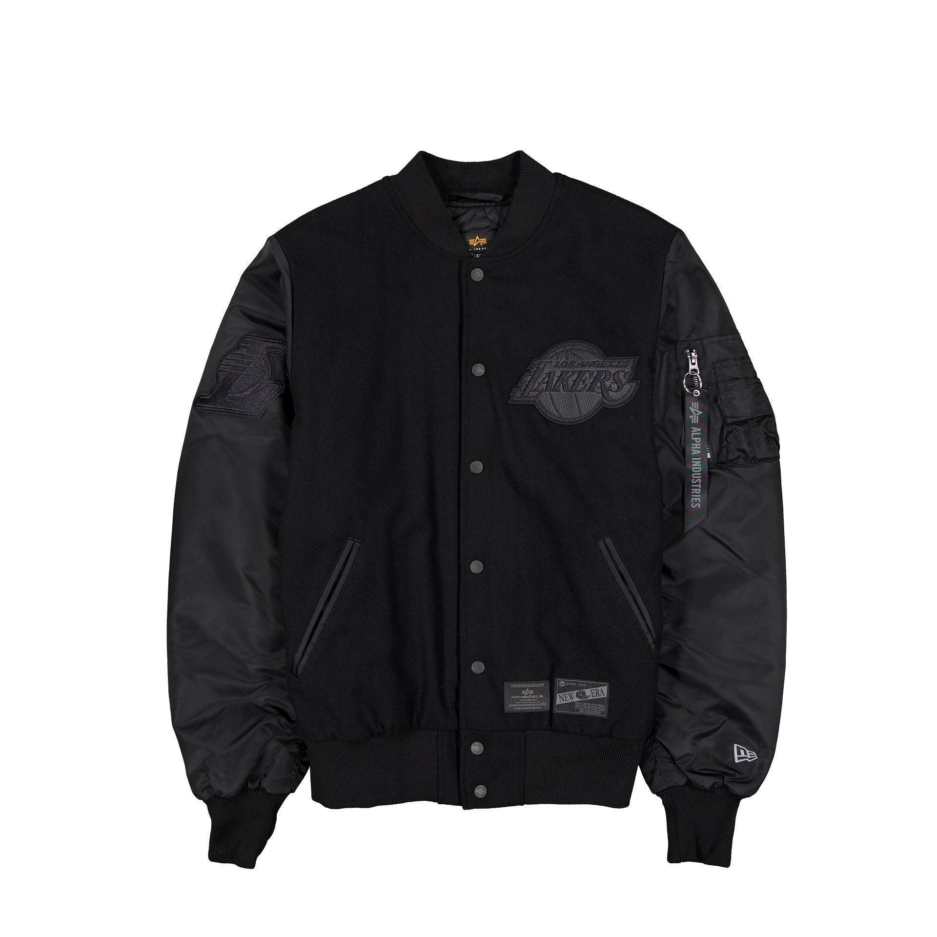 Alpha Industries x Los Angeles Lakers MA-1 Wool Varsity Jacket Black Male Product Image