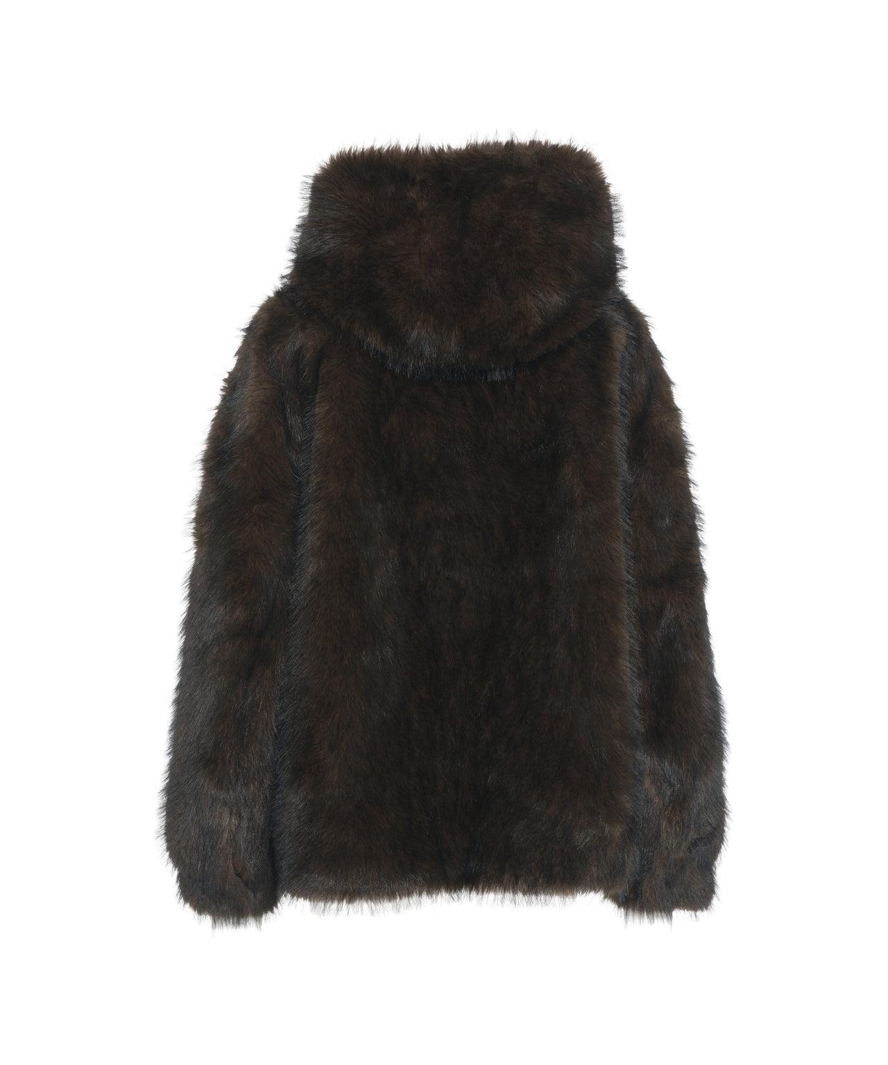 Faux fur hooded jacket Product Image