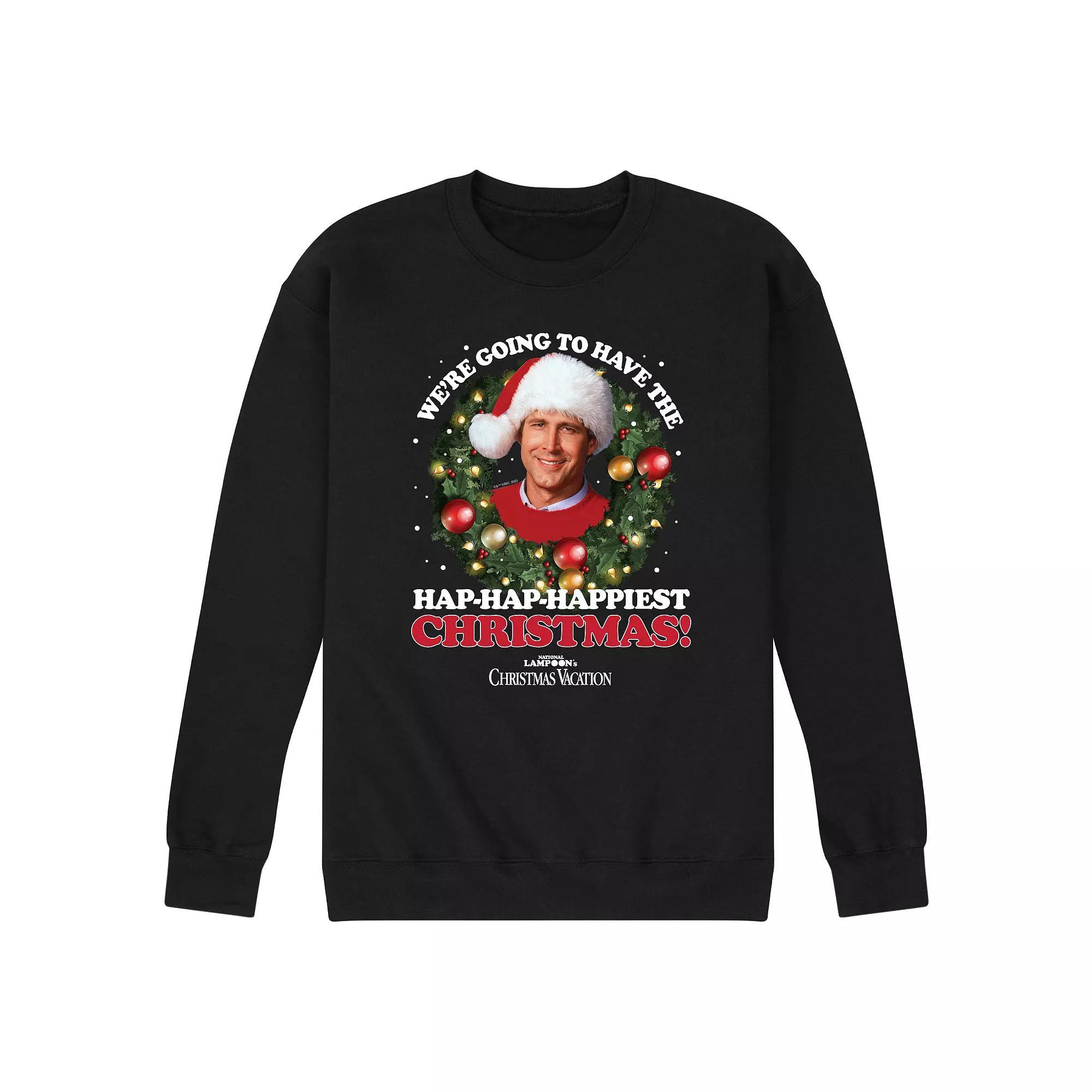 Men's National Lampoon's Christmas Vacation Happiest Christmas Fleece Sweatshirt, Size: XXL, Black Product Image