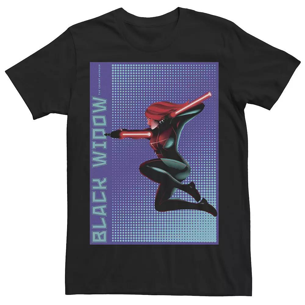 Men's Marvel Black Widow Halftone Pop Art Poster Graphic Tee,  Product Image
