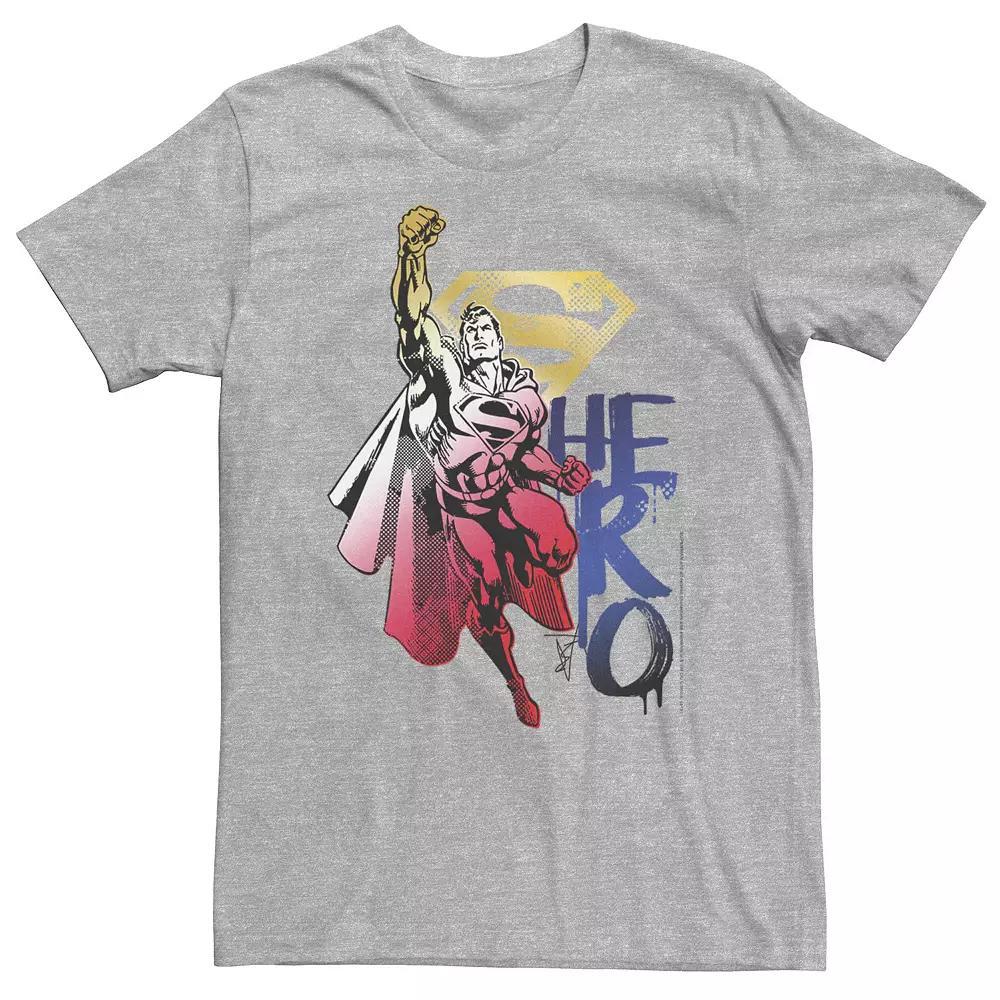 Big & Tall DC Comics Superman Hero Gradient Paint Drip Portrait Tee, Men's,  Product Image