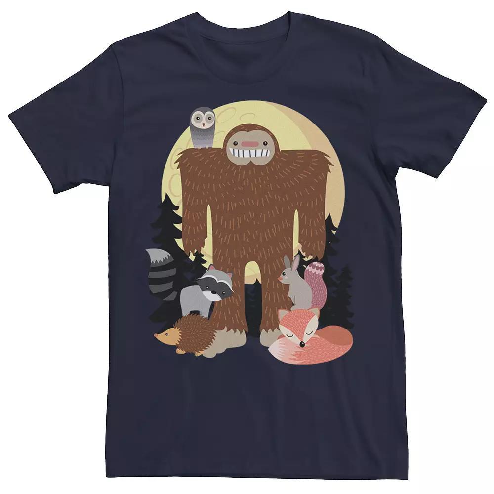 Men's Sasquatch With Woodland Creatures Tee, Size: Large, Blue Product Image