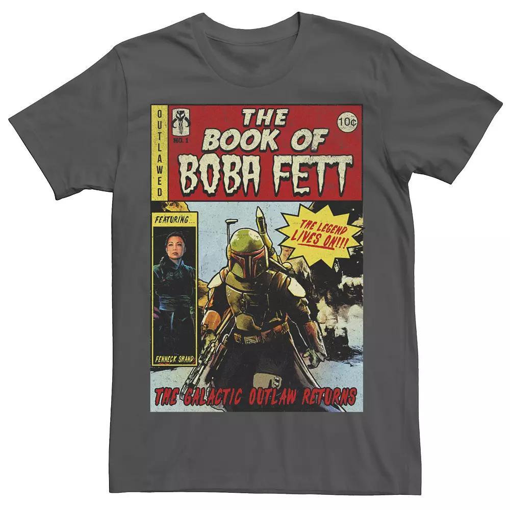 Men's Star Wars The Book Of Boba Fett Comic Book Cover Tee, Size: XXL, Grey Product Image