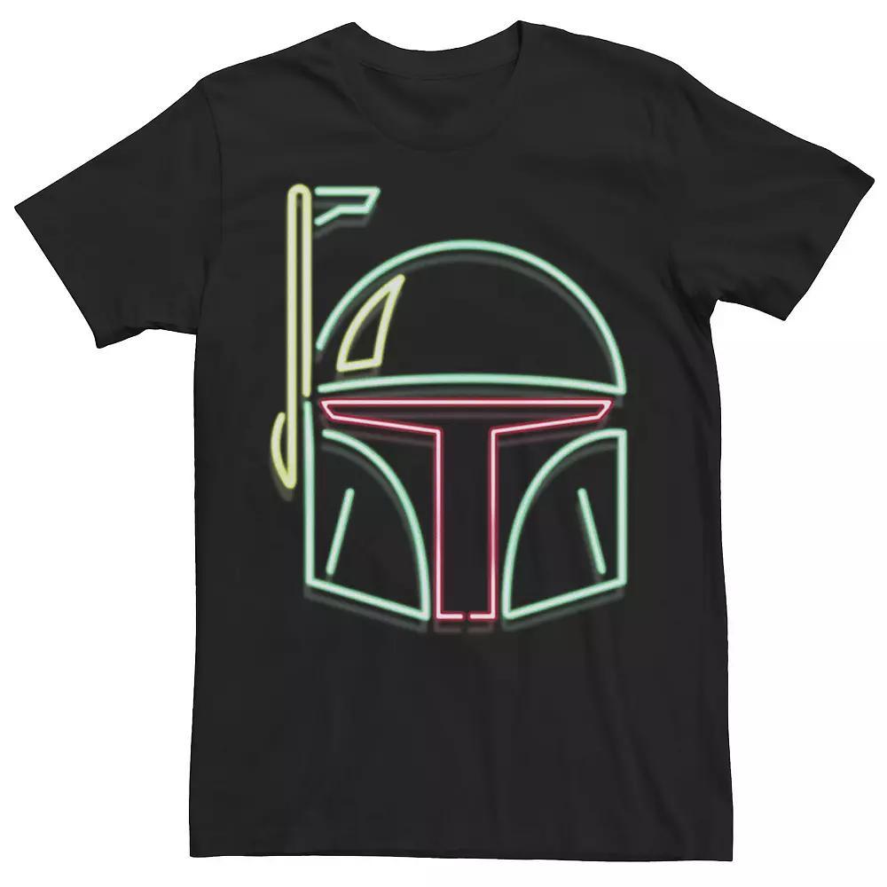 Men's Star Wars Boba Fett Neon Light Helmet Graphic Tee, Size: Small, Black Product Image