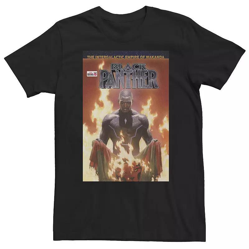 Big & Tall Marvel Black Panther Wakanda Flag Fire Comic Cover Tee, Men's, Size: 5XL Product Image