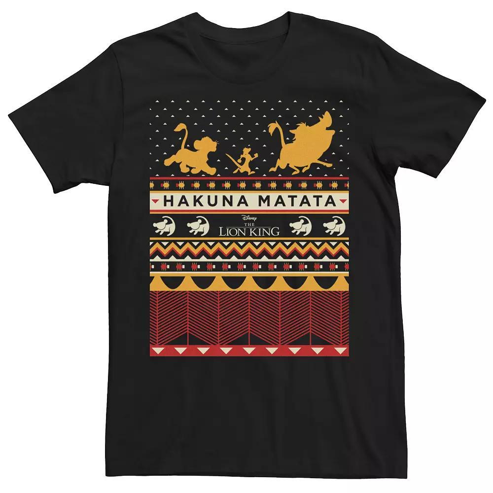 Disney's Lion King Hakuna Matata Ugly Christmas Sweater Men's Tee, Size: XL, Black Product Image