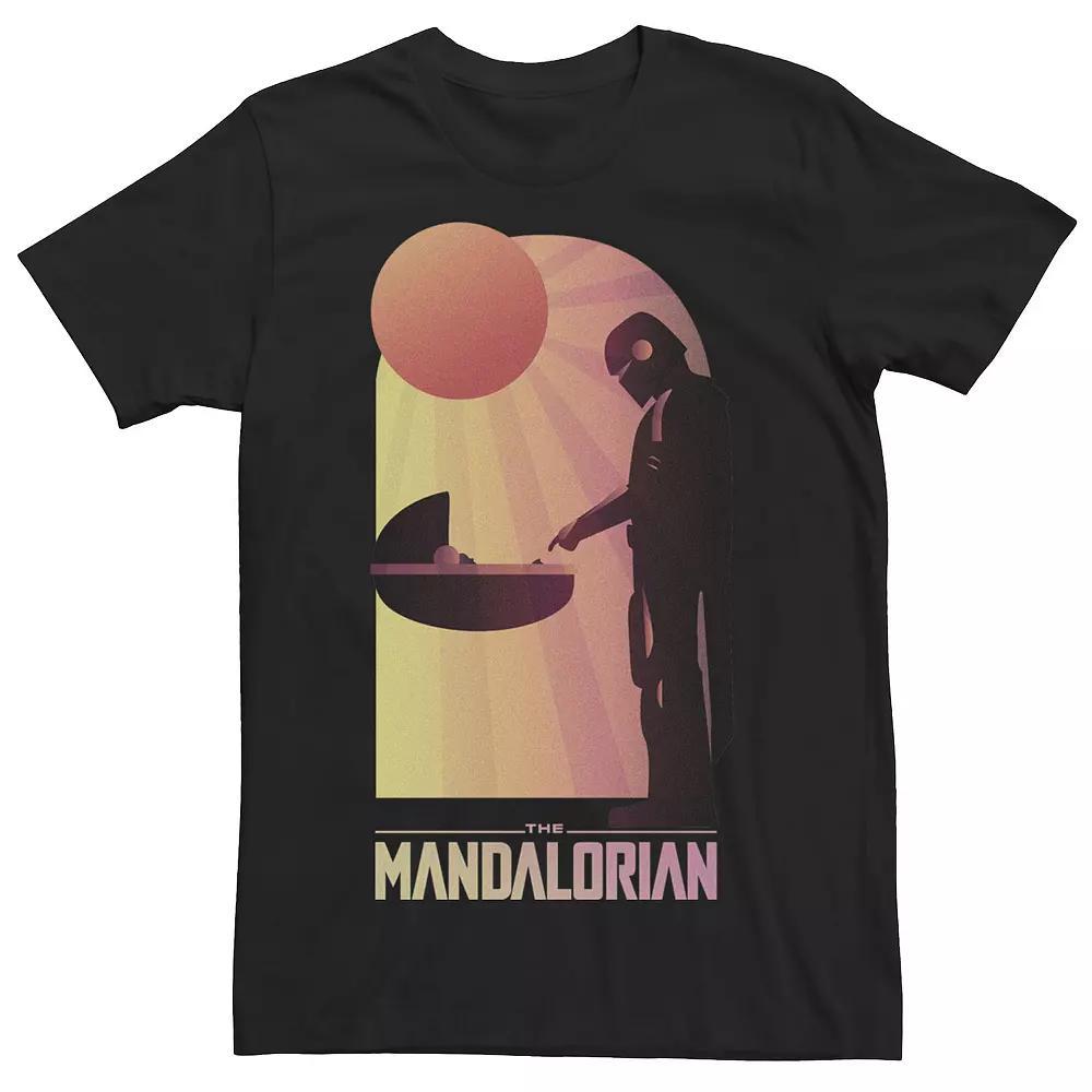 Men's Star Wars The Mandalorian The Child Sunset Meeting Tee, Size: XL, Black Product Image