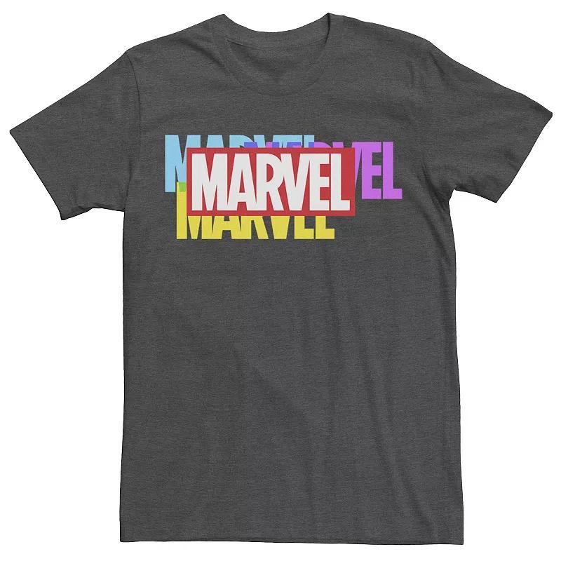 Mens Marvel Multi-Color Logo Tee Grey Heather Product Image