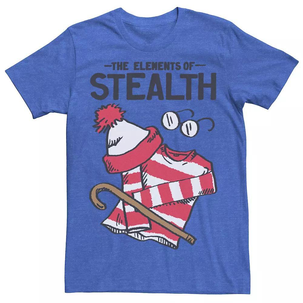 Men's Where's Waldo The Element Of Stealth Graphic Tee, Size: Large, Royal Grey Product Image