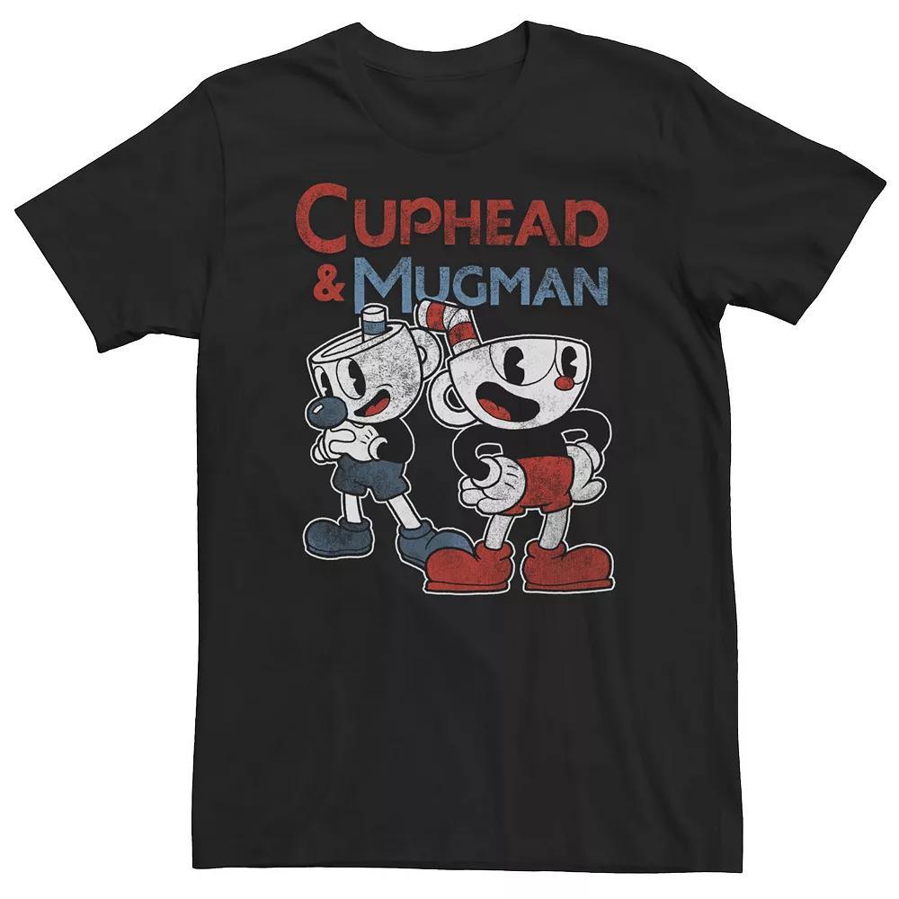 Big & Tall Cuphead & Mugman Dynamic Duo Tee, Men's, Size: XL Tall, Black Product Image